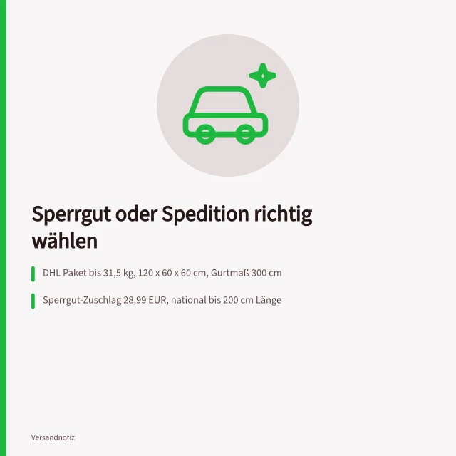 Sperrgut-Paket auf Paketwaage mit Maßband im Paketshop. Sperrgut und Übergrößen Paketdienst oder Spedition wählen