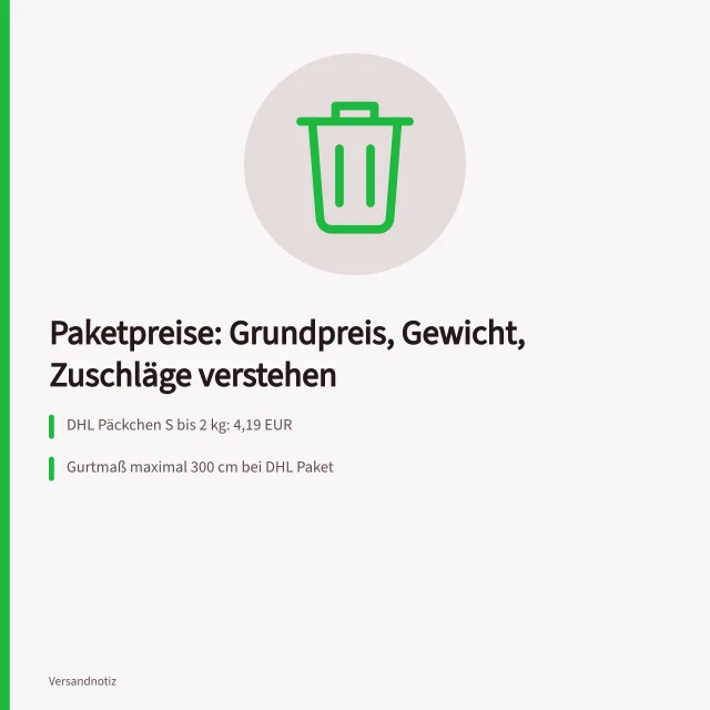 Versandtarife Grundpreis Gewicht und Zuschläge verstehen und zuordnen. Versandtarife Grundpreis Gewicht und Zuschläge verstehen und zuordnen