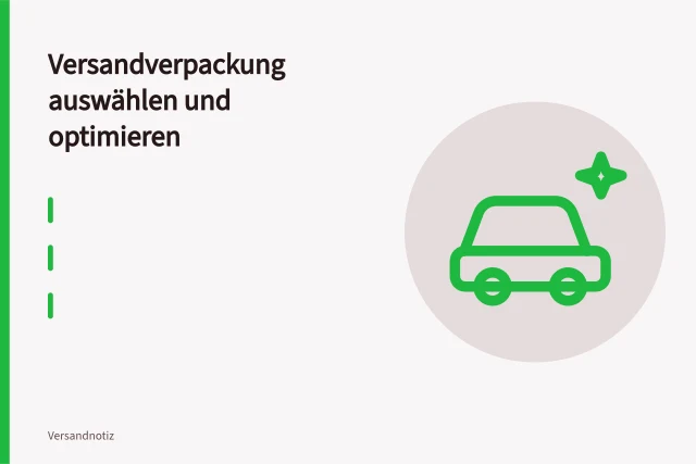 Versandkarton mit Polstermaterial und fixiertem Versandgut beim Verpacken. Versandverpackung auswählen und optimieren