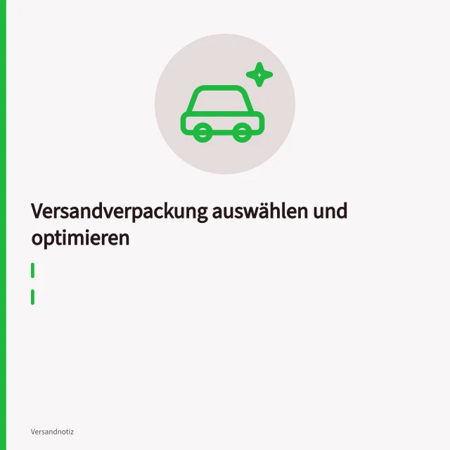 Versandkarton mit Polstermaterial und fixiertem Versandgut beim Verpacken. Versandverpackung auswählen und optimieren